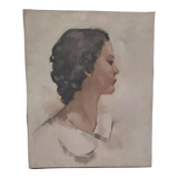 Portrait de femme huile sur toile