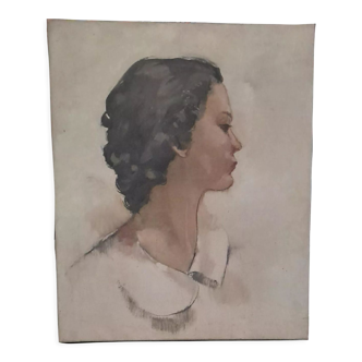 Portrait de femme huile sur toile