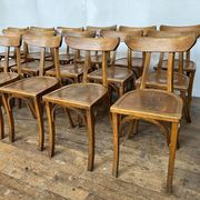 Series of 24 chairs bistrot wood curved 1960