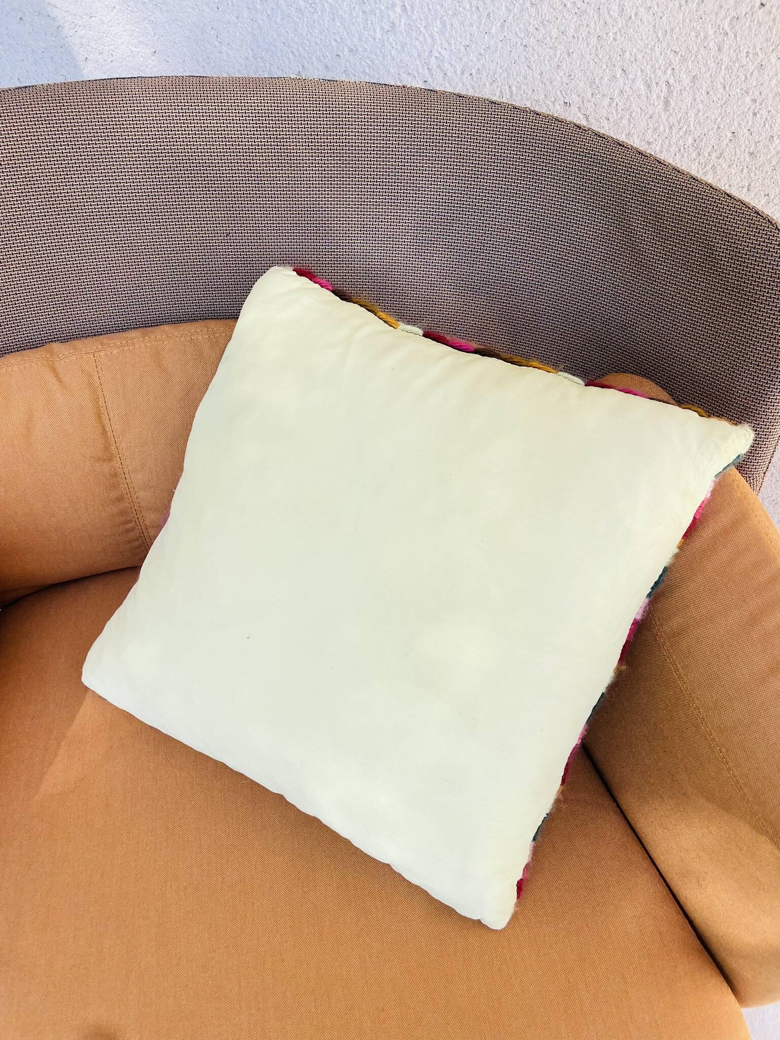 Vintage geometric canvas cushion