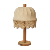 Table lamp in wood and textile from Sweden