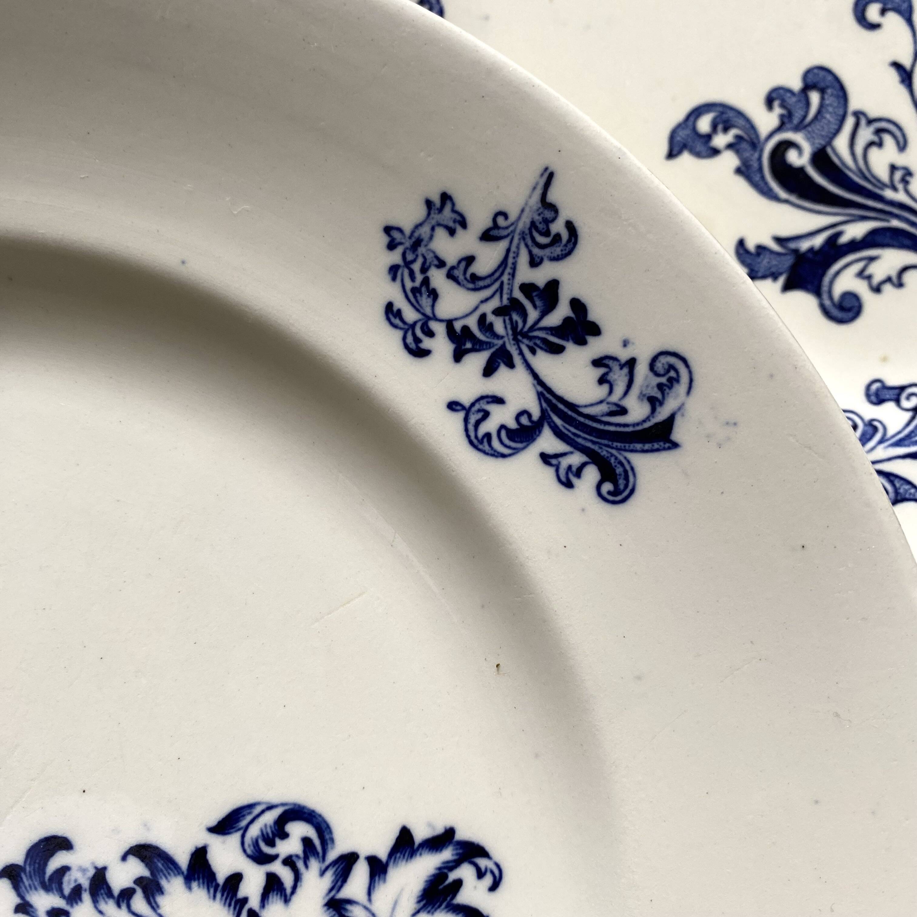 Sarreguemines ironstone flat plates, Damascus model