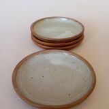 4 grey stoneware tapas plates