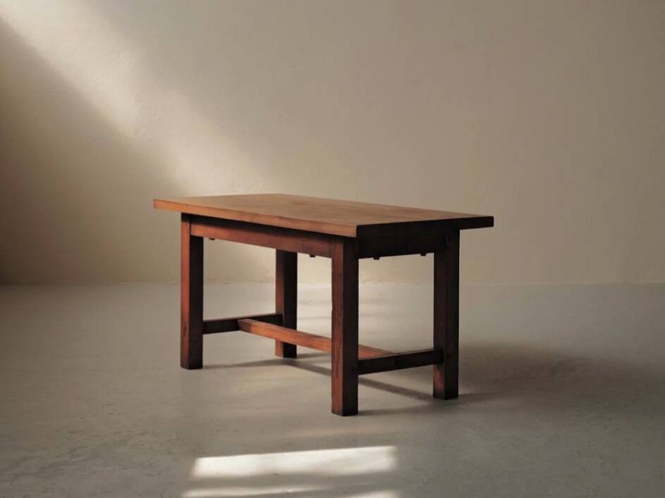 Solid oak farmhouse table, France, around 1950.