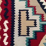 Vintage kilim 166x94 cm wool kelim rug red brown blue beige medium