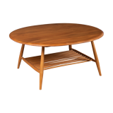 Retro vintage solid elm Ercol model 454 supper table, coffee table