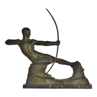 Sculpture en bronze art déco Victor Demanet (1895-1964) « archer »