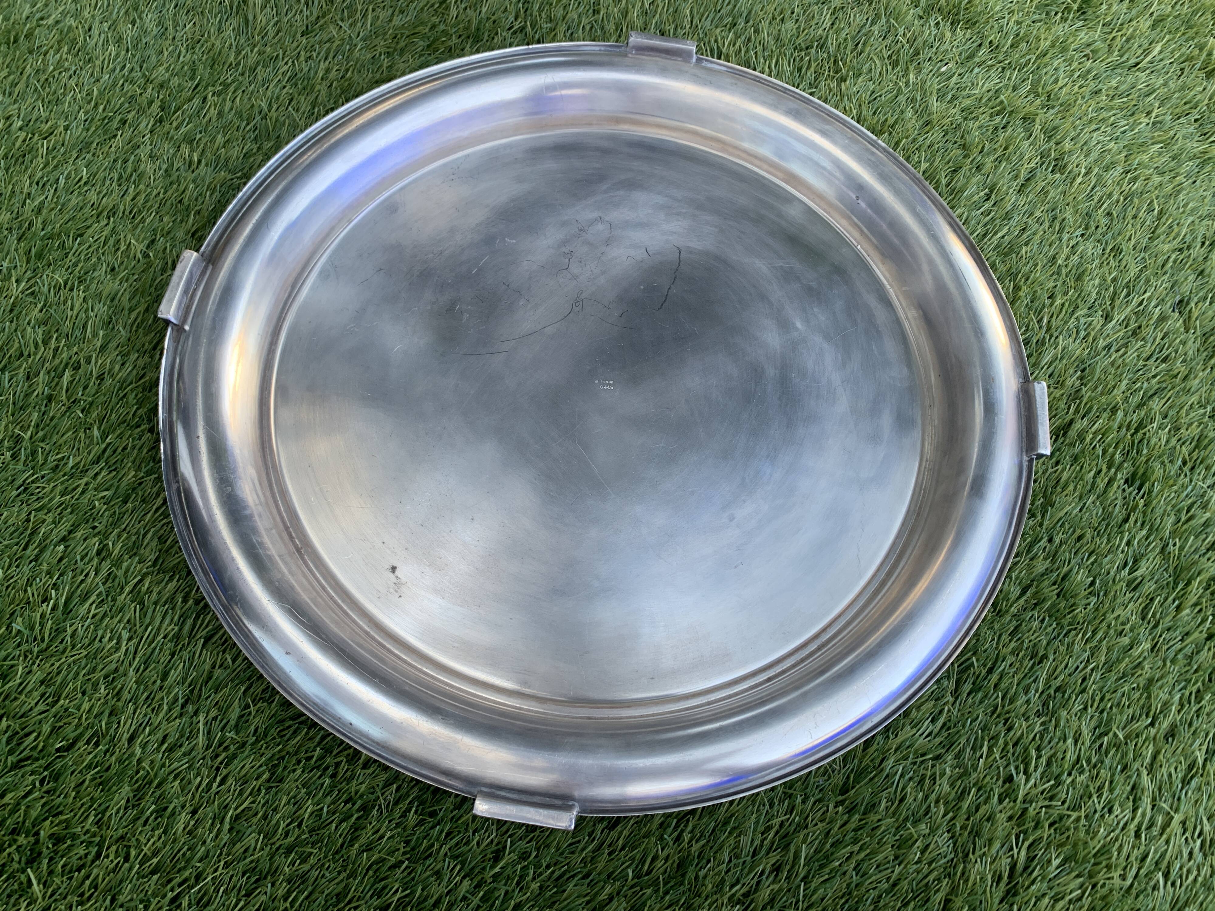 Tray Luc Lanel in silver metal 1930