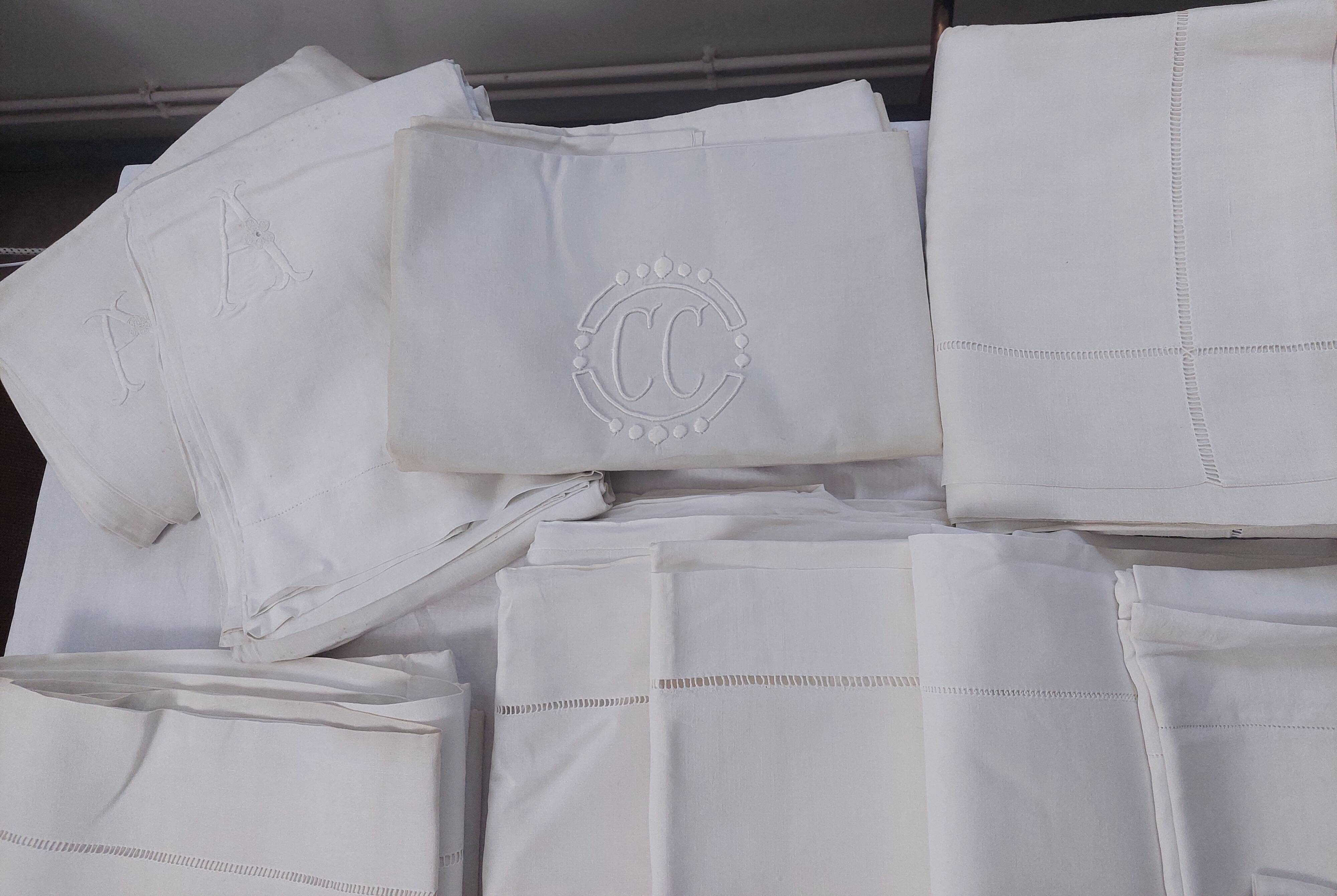 Set of antique linen sheets