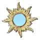 Miroir soleil en bois doré