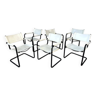 Set of 6 Mattego Grassi MG5 1970 vintage chairs