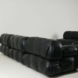 Camaleonda Sofa in Black Leather by Mario Bellini for C&B Italia 1960s