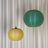 Set of two Sugarball Moon pendant lights by Rotaflex, Belgium, 1970