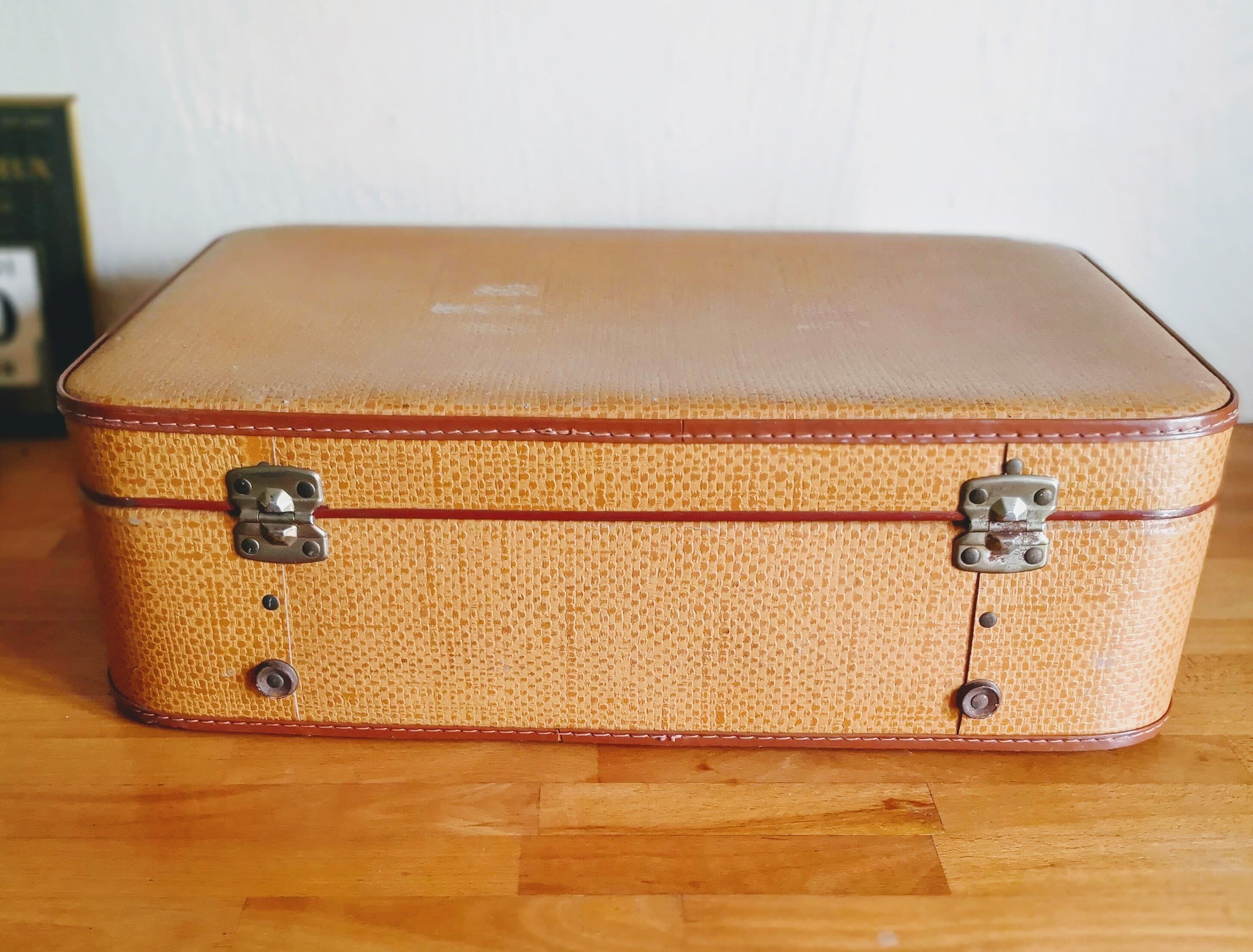 Old suitcase yellow orange