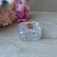 Old small square crystal box Anna Hütte