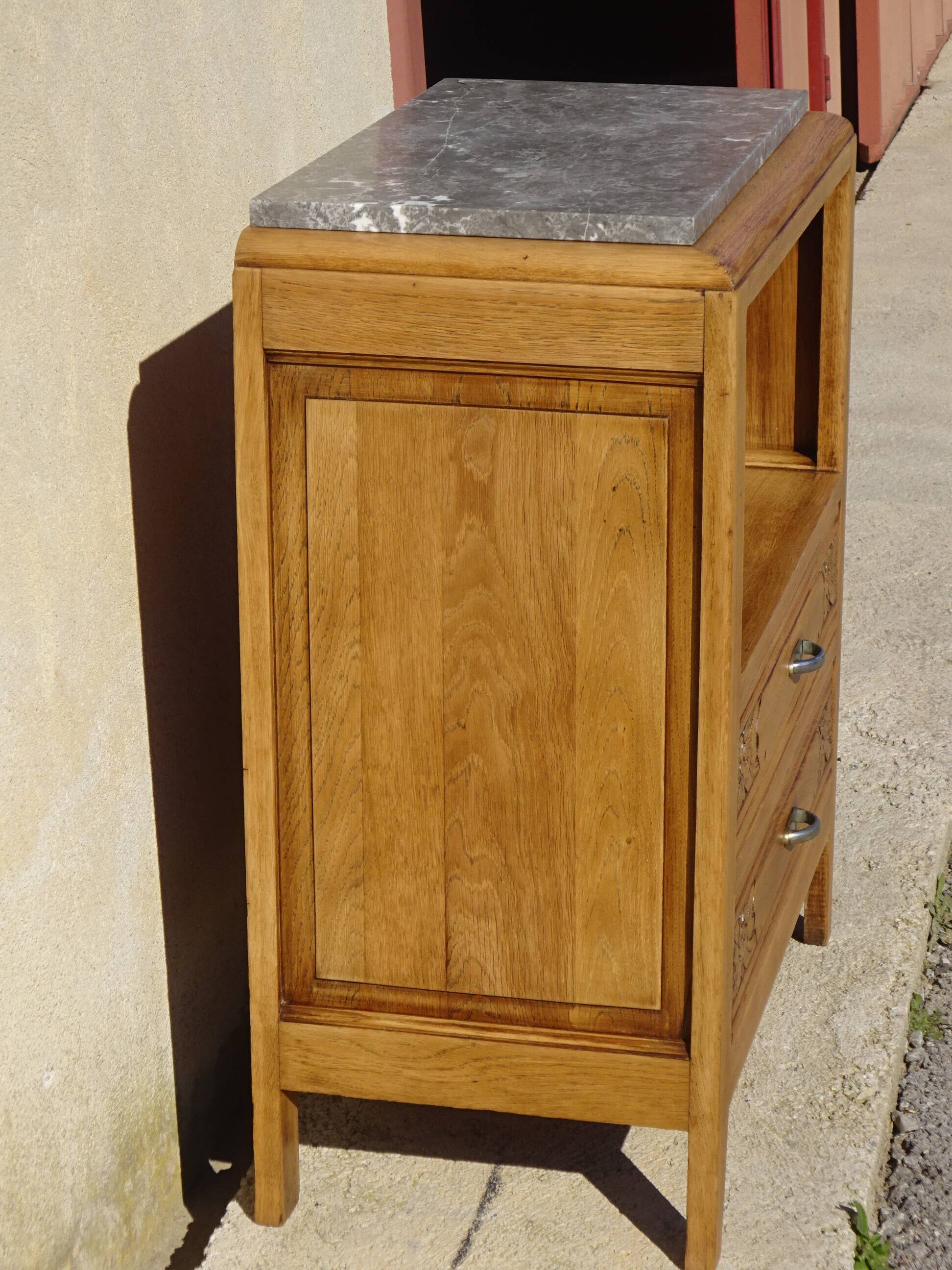 Large oak bedside cabinet