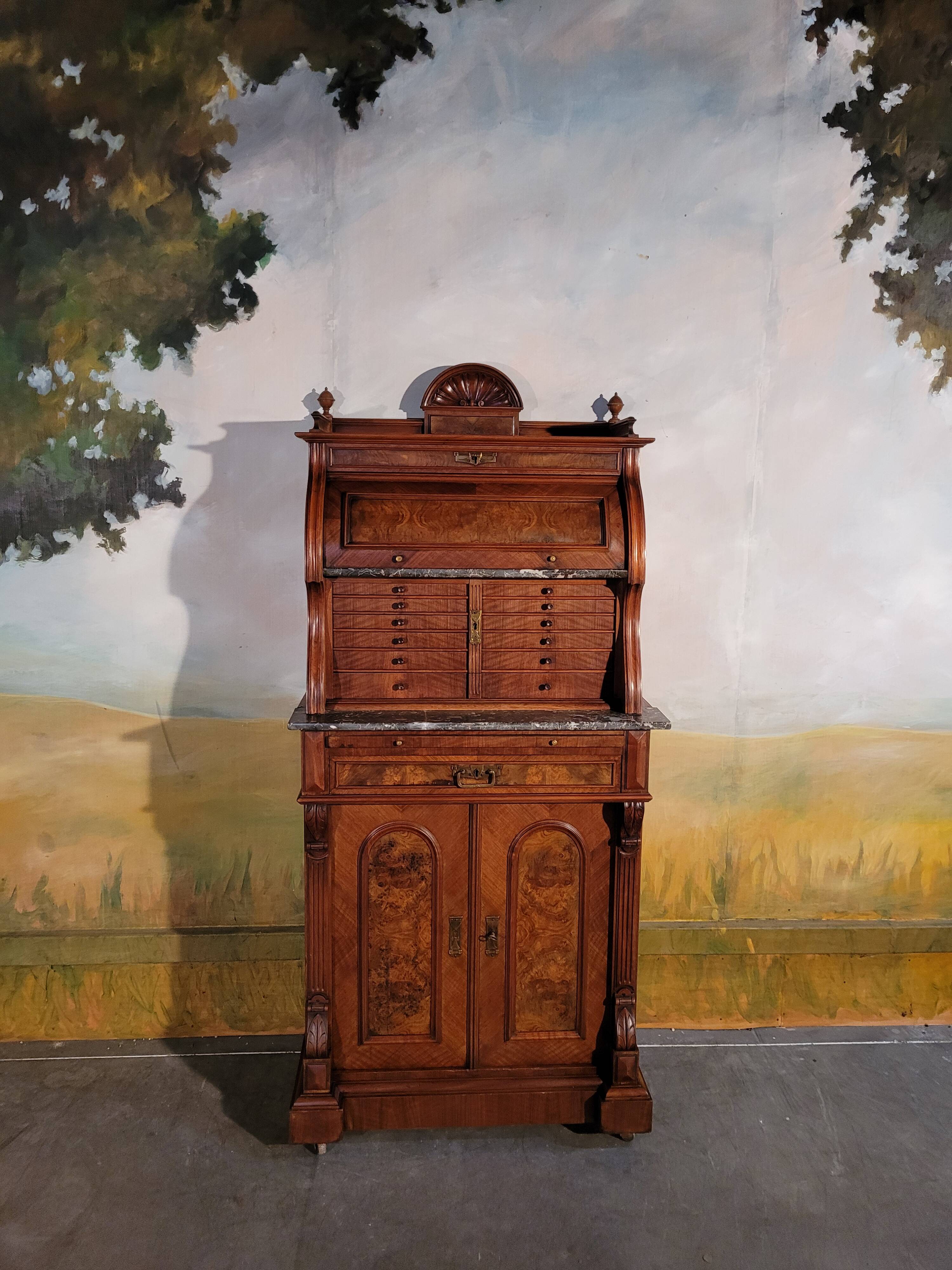 19th century two-body dentist's cabinet