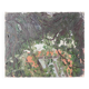 Art brut painting view of a garden 70s vintage