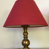 Pair of brass lamps