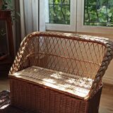Vintage wicker chest bench