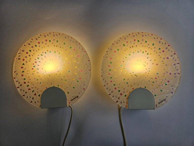 Rare pair of wall or table lamps Toffoli, Italy, 1970s