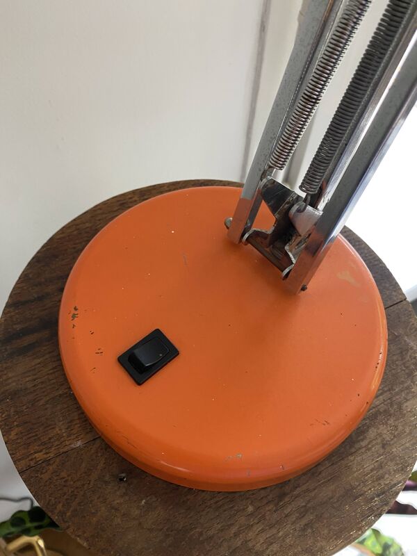 Lampe FASE vintage 70s orange architecte desk lamp space age design Très bon
