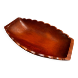 Vintage Red Carved Wooden Bowl / Pocket Dish - 41 / 25 / H 8 cm