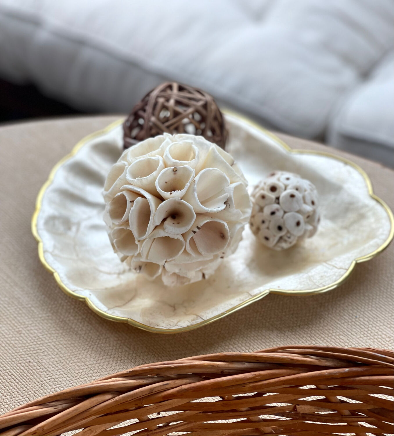 Vide poche coquille nacre et laiton