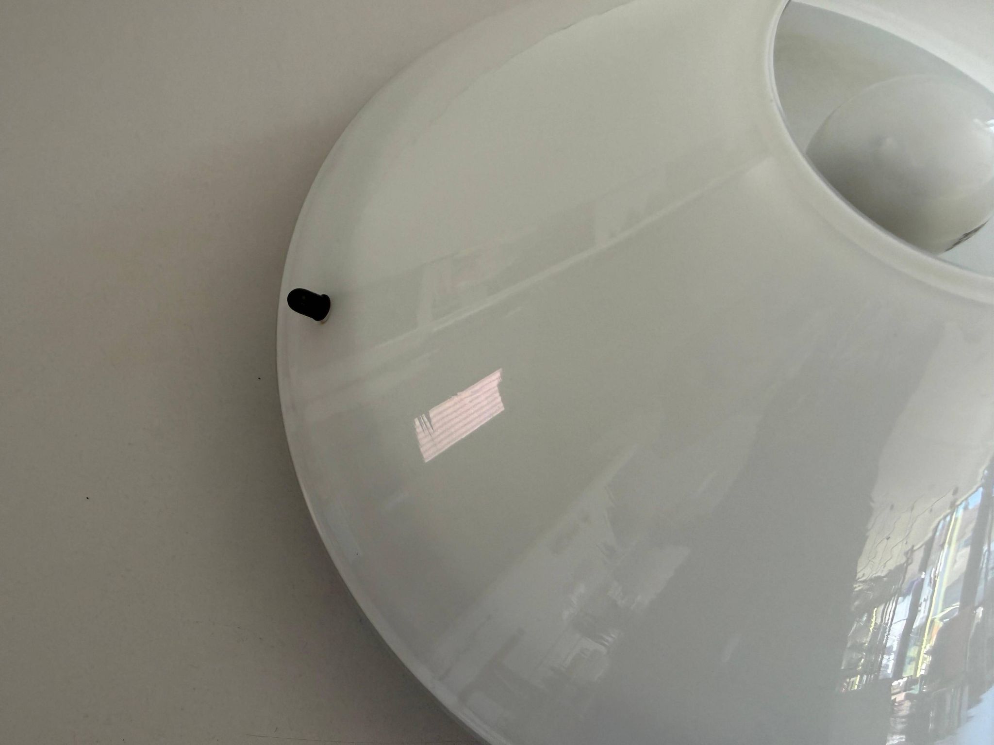 Simple opal glass wall light from the mid-century by Lamperti, 1960s, Italy.
