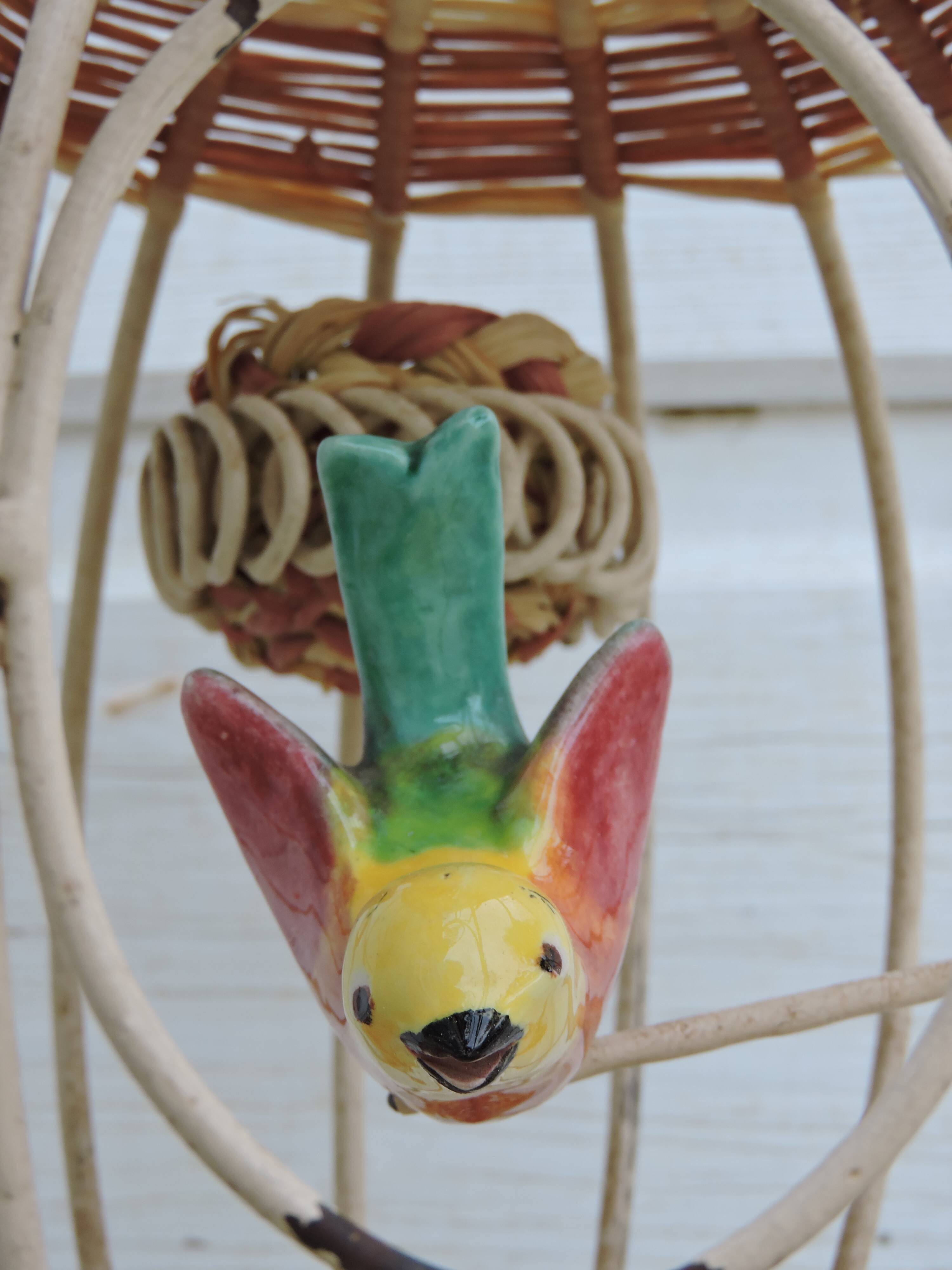 Vintage bird cage wall lamp