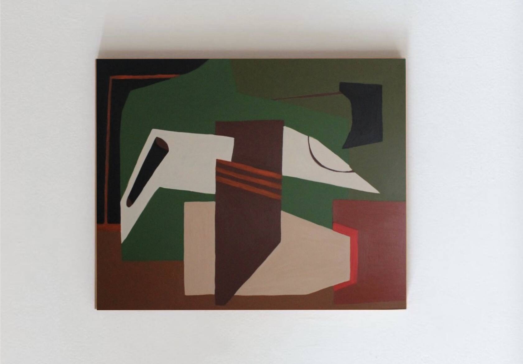 Abstract on geometric canvas 100x81cm by Bodasca