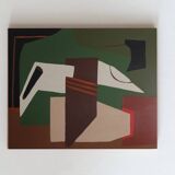 Abstract on geometric canvas 100x81cm by Bodasca