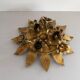Three-arm flush lamp, brass, Design/One, 1960s, Germany