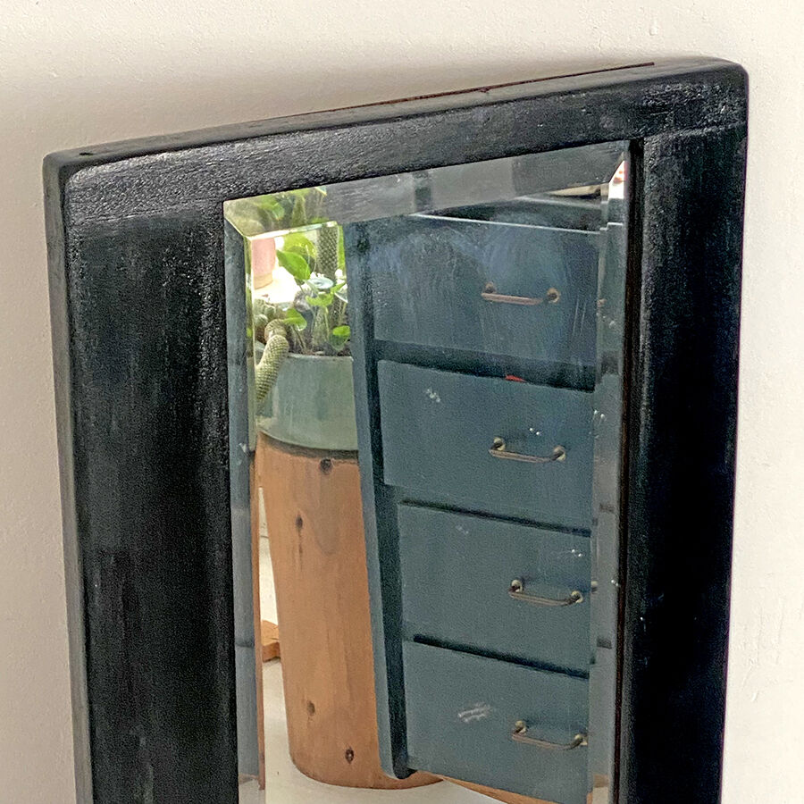 Black beveled mirror