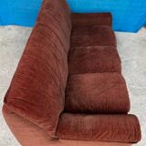 Cinna sofa kirk model brown velvet 1970 vintage