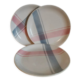 Set of 3 vintage plates vichy tile Moulin des Loups orchies under email