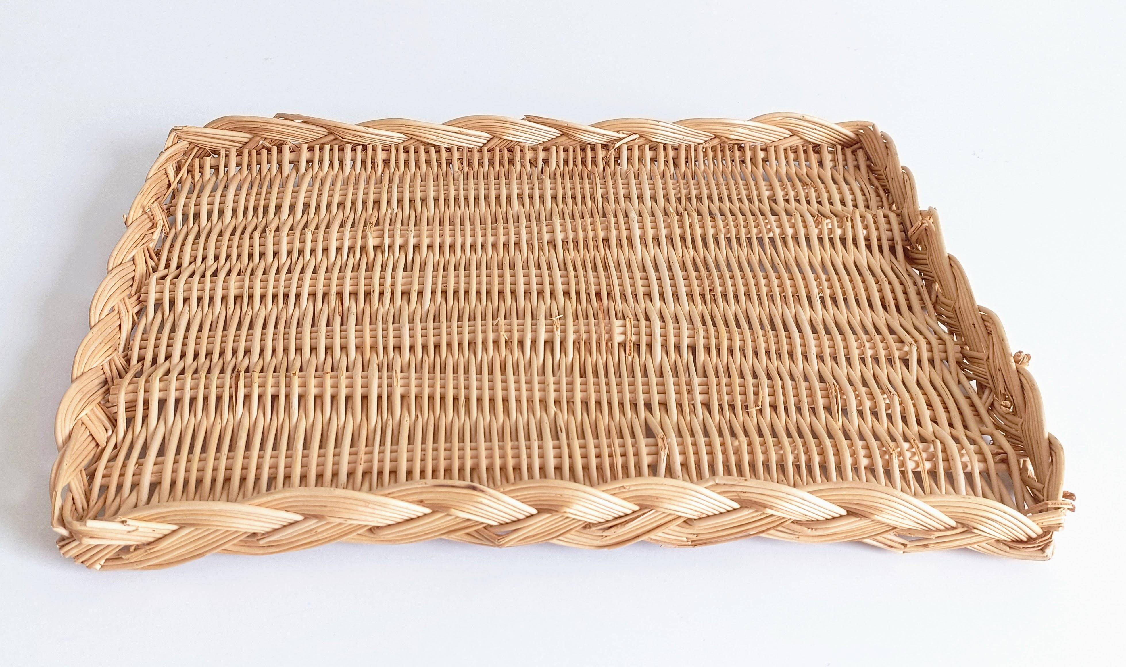 Panier en osier rustique de Provence, France, 20e siècle
