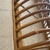 Banquette lit rotin vintage