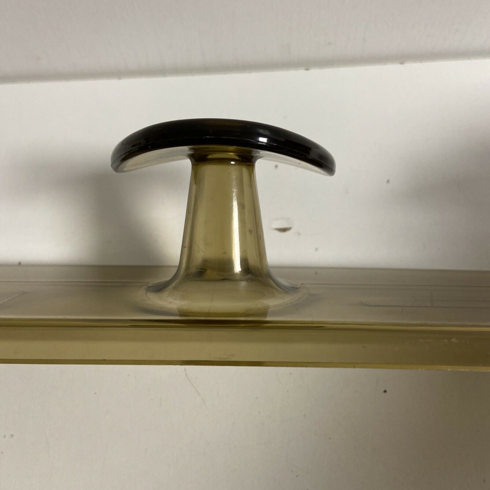 Vintage wall coat holder 70s 3 hooks in smoked plastic