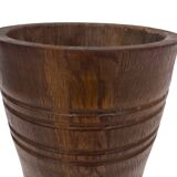 Vintage umbrella stand - holder oak basket storage design 60's minimalist