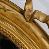 Miroir Ovale en Bois Doré, Style Louis XVI, époque Napoléon III – Milieu XIXe