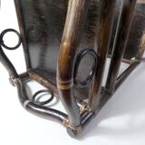 Vintage rattan saddle side table