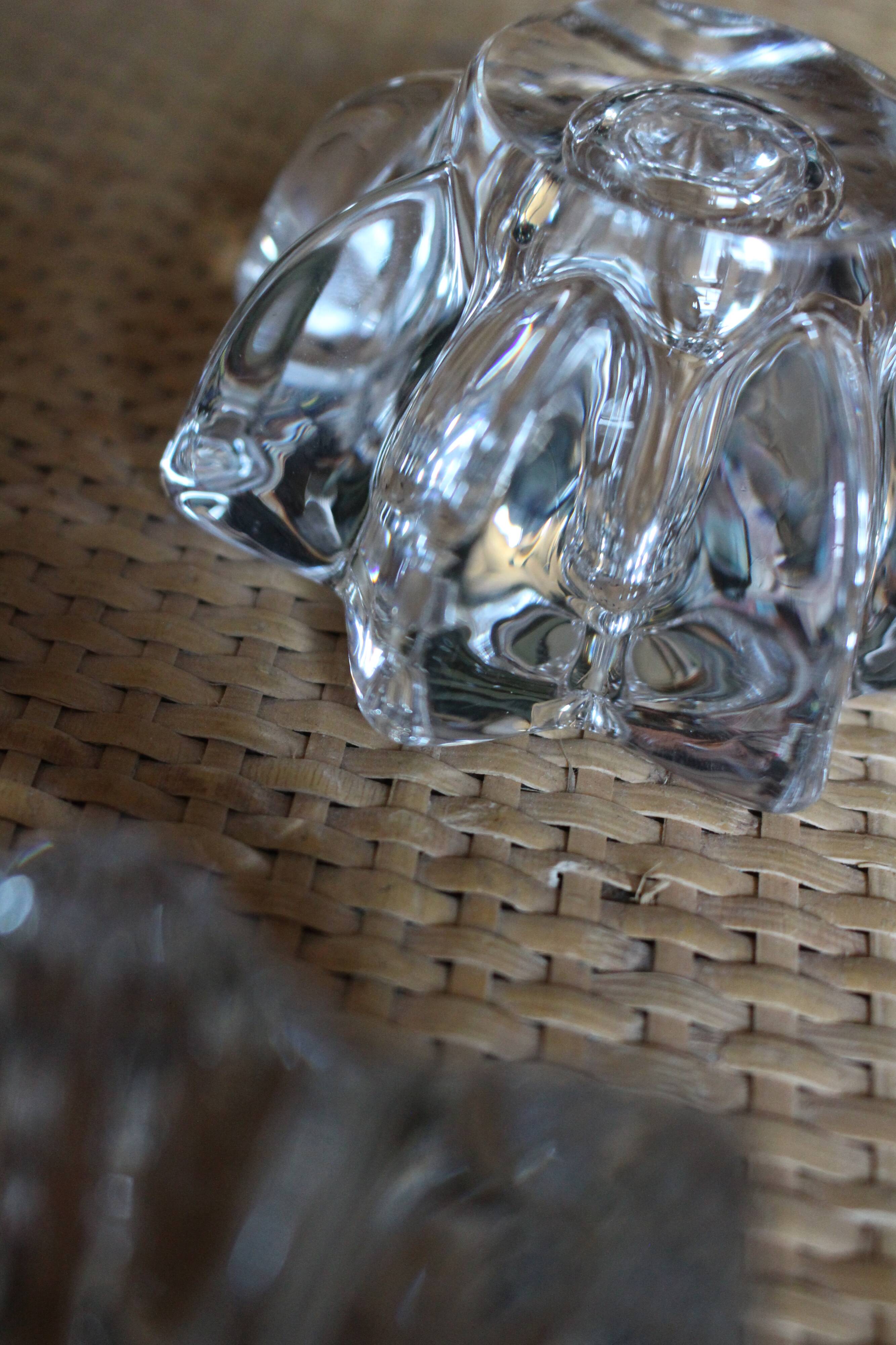 Set of 3 vintage star and flower glass candle holders