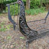 Bench, cast iron daybed, late 19th - early 20th century