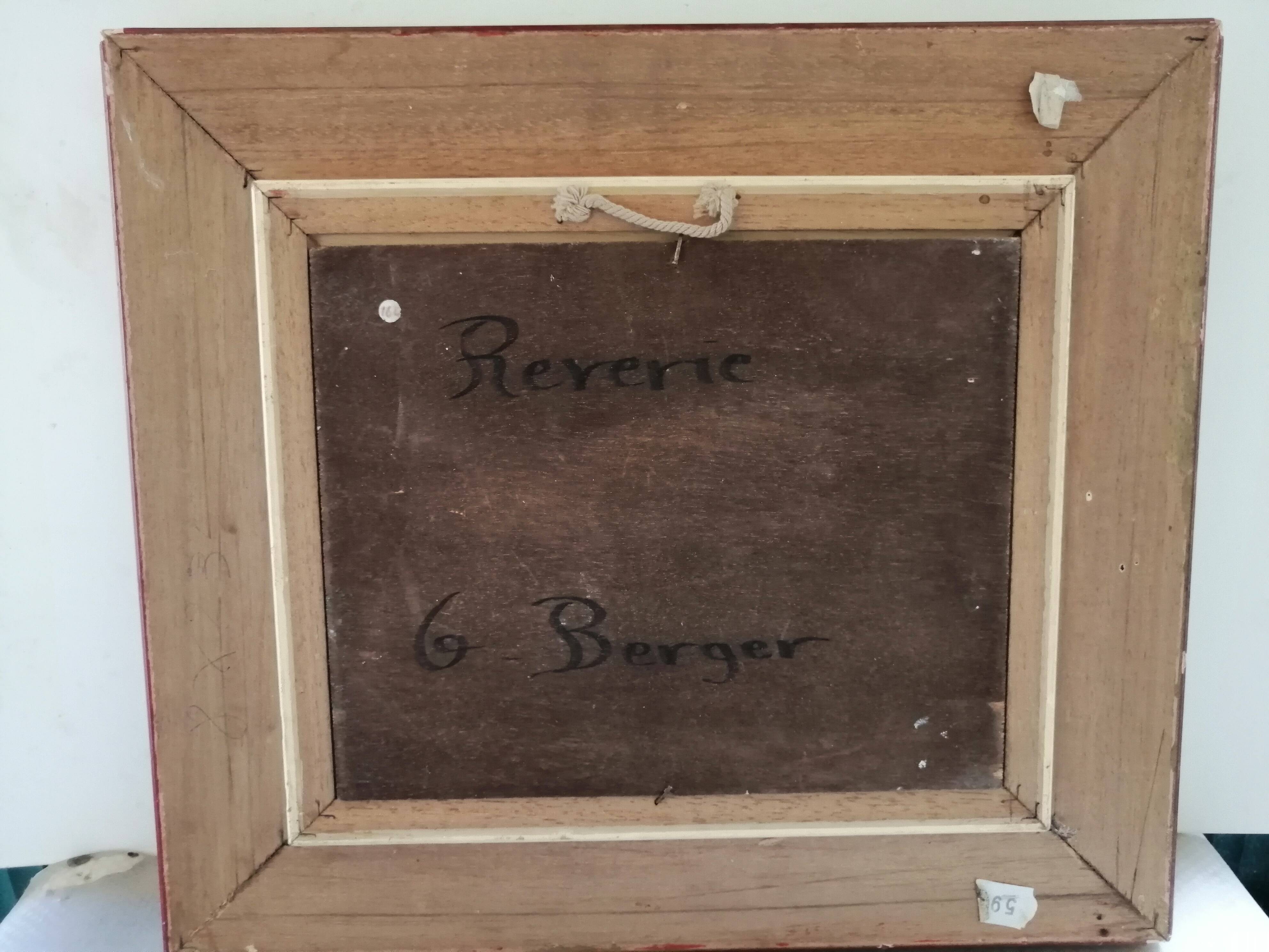 Old oil framed on panel