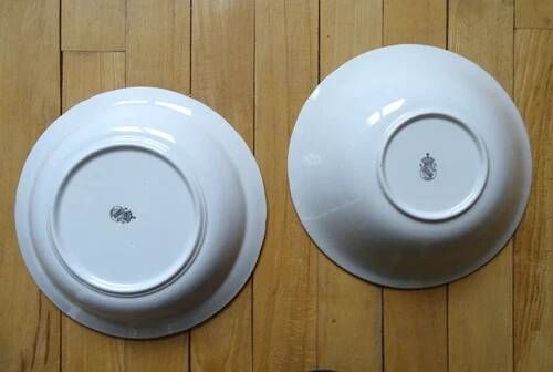 KG LUNEVILLE "Reverb" Salad bowl and deep dish earthenware hand-painted flowers