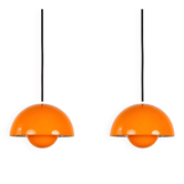 Paire de 2 lampes vintage danoises Flowerpot par Verner Panton, Louis Poulsen