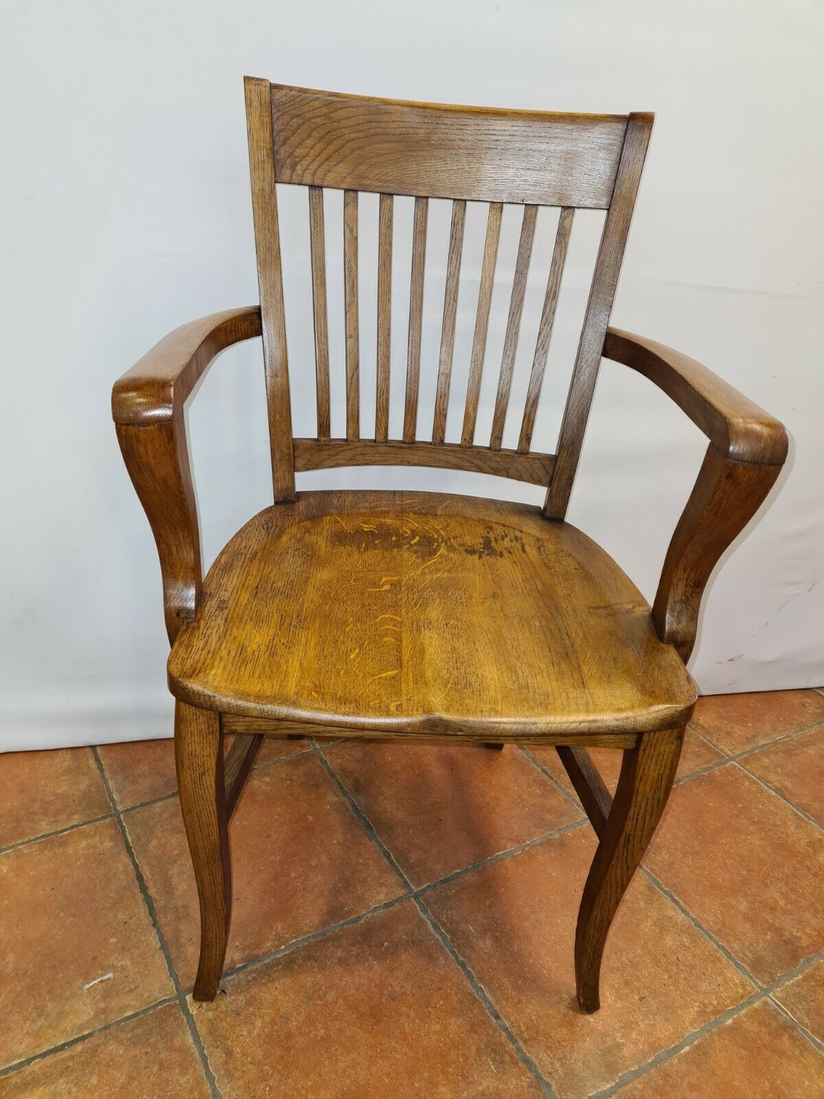 Oak desk armchair