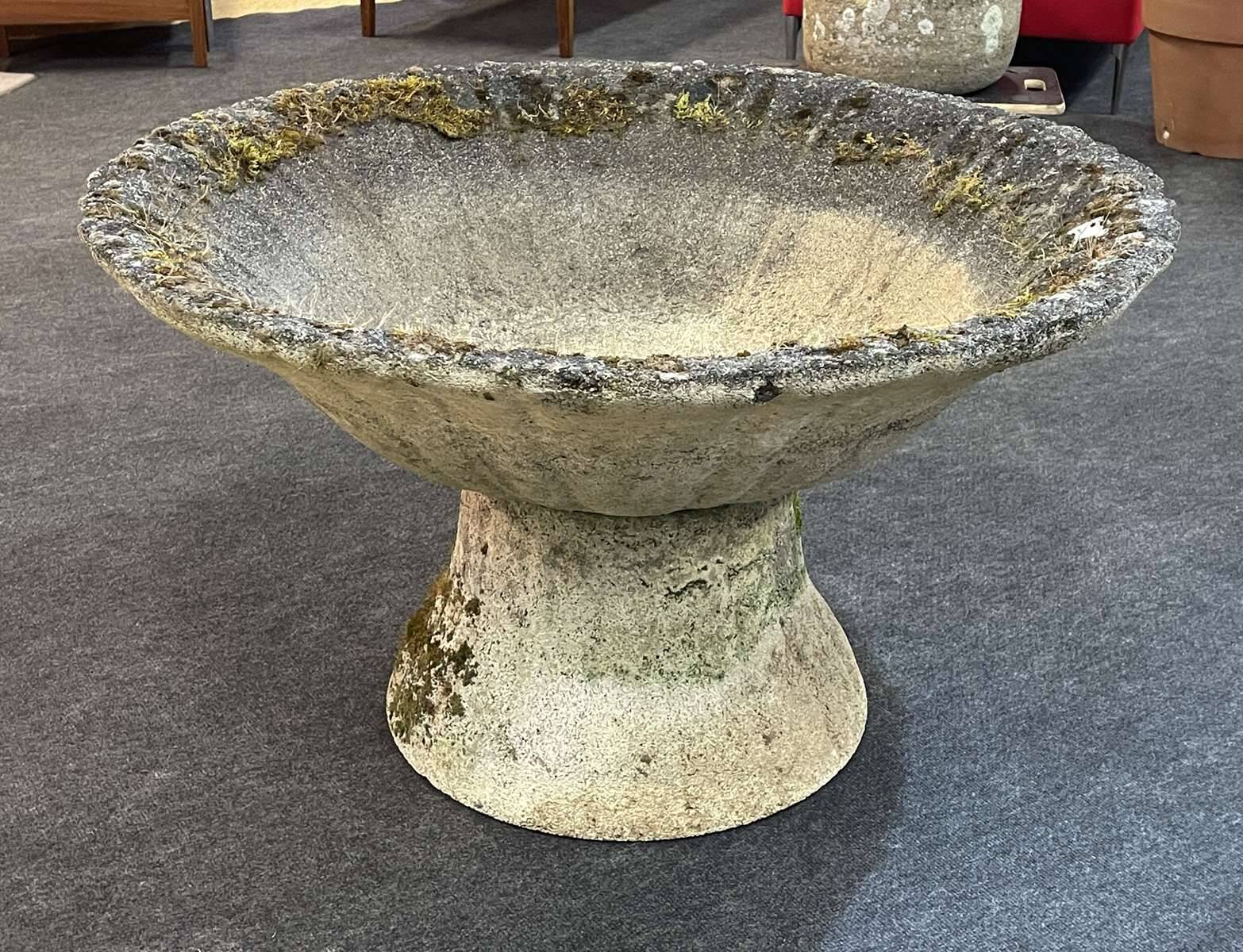 Reconstituted stone planter from the 1970s.