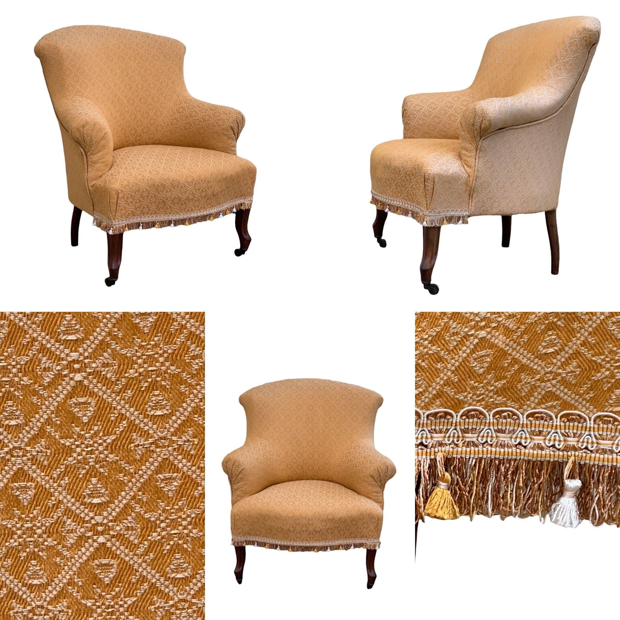 Toad armchair style Napoleon III fringe pompoms